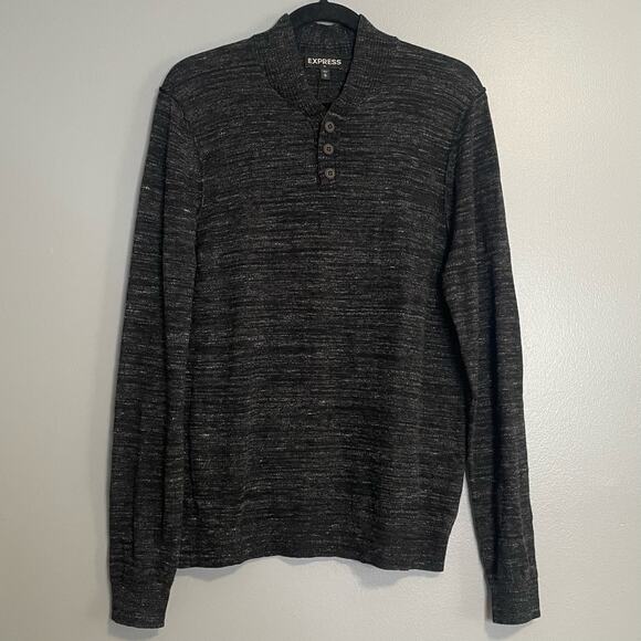 Express Dark Gray Cotton Wool Knit Pullover Sweater NEW - Picture 1 of 5